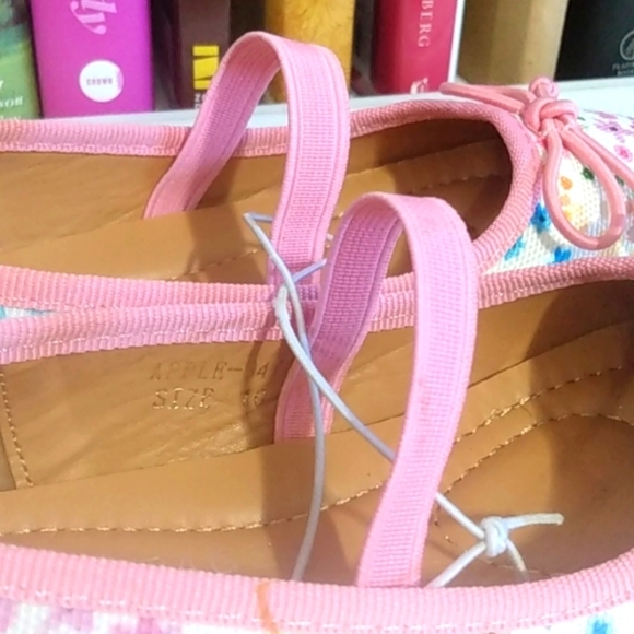 RAMPAGE GIRLS PINK WHITE FLORAL BALLERINA SLIP-ON FLATS SIZE 10 NWT - Picture 7 of 11